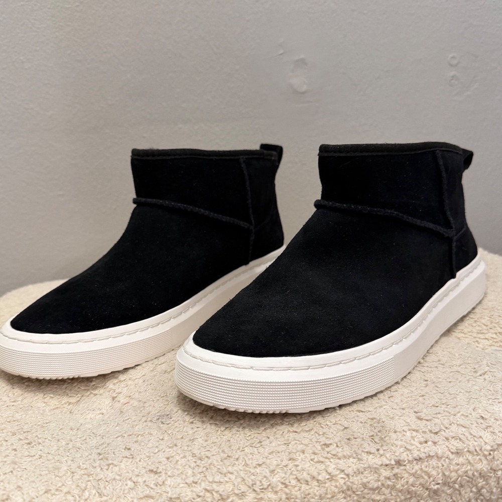 UGG Marin Mini Black Suede Platform Boots Minimalist Quiet Luxury 9